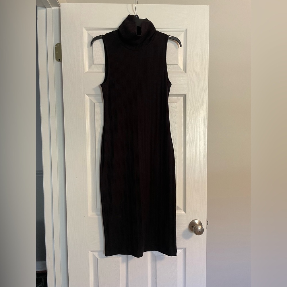 Black Sleeveless Mock Turtleneck Dress by Nine West